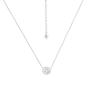 Срібне кольє з фіанітом мінімалістичне з білим фіанітом