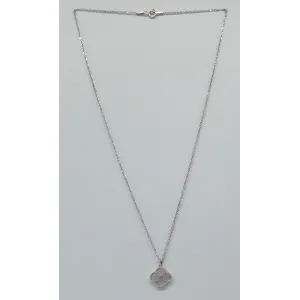 Срібне кольє в стилі 'Van Cleef & Arpels' зі вставкою перламутр/фіаніт