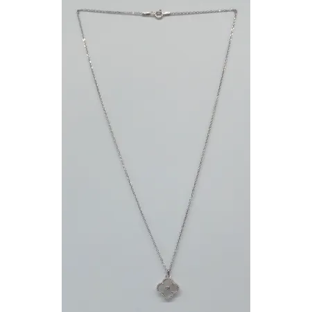 Срібне кольє в стилі 'Van Cleef & Arpels' зі вставкою перламутр/фіаніт