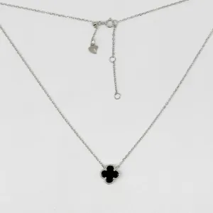 Срібне кольє в стилі 'Van Cleef & Arpels' зі вставкою онікс