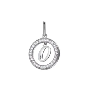 Серебряная подвеска буква 'О' с фианитами
