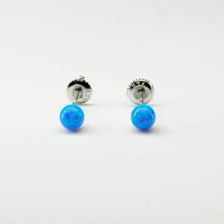 Срібні сережки зі вставкою блакитний опал