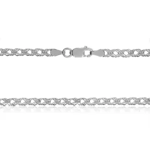 Срібний ланцюжок з плетінням потрійний ромб