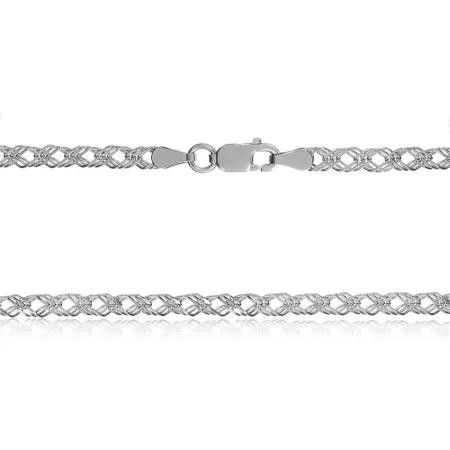 Срібний ланцюжок з плетінням потрійний ромб