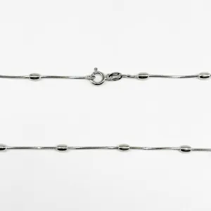 Срібний ланцюг, плетіння Снейк з діжечками