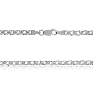 Срібний ланцюжок з плетінням потрійний ромб