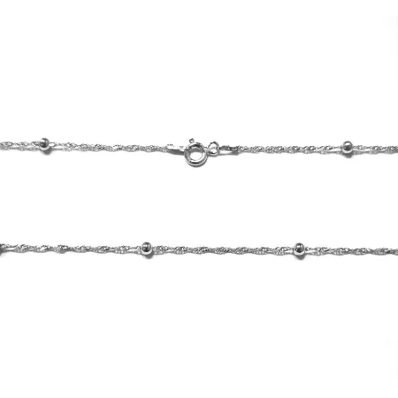 Ланцюжок срібний сінгапур з намистинами