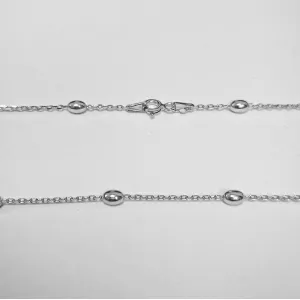 Срібний ланцюжок, плетіння Якір з діжечками