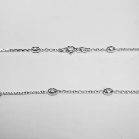 Срібний ланцюжок, плетіння Якір з діжечками