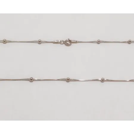 Срібний ланцюжок, плетіння Снейк з кульками