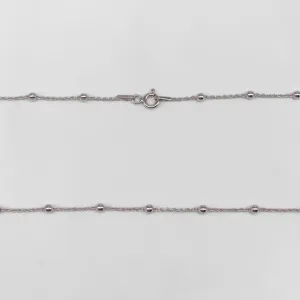 Срібний ланцюжок, плетіння Якір з намистинами