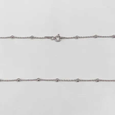 Срібний ланцюжок, плетіння Якір з намистинами