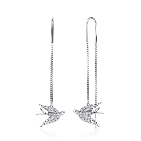 Срібні сережки з фіанітами 'Ластівки'
