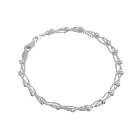 Браслет серебряный родированный снейк