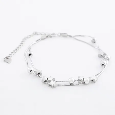 Срібний браслет декоративний Зірочки зі срібними кульками