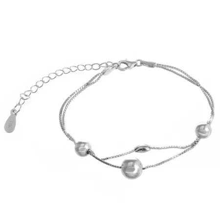 Браслет серебряный с шарами