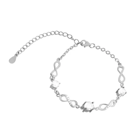 Срібний браслет декоративний Нескінченність з фіанітами