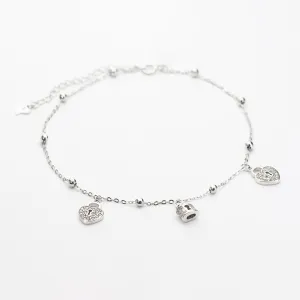 Серебряный браслет на ногу замочки