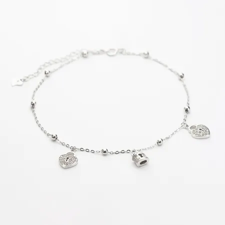 Серебряный браслет на ногу замочки