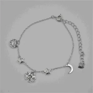 Серебряный браслет фианит близнецы