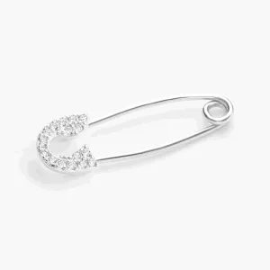 Серебряная брошь с белыми фианитами