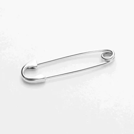 Срібна брошка вкрита родієм без каміння