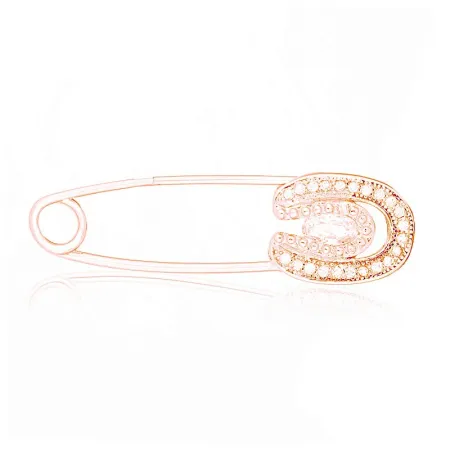 Брошка срібна покрита позолотою з фіанітами