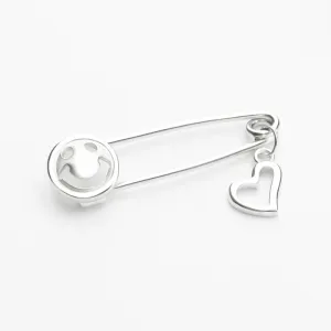 Брошка срібна серце покрита родієм