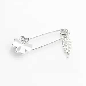 Срібна брошка родована На удачу