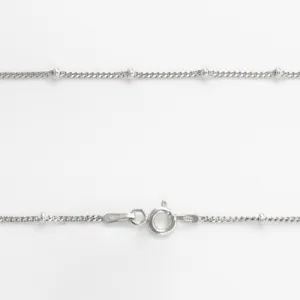 Срібний ланцюжок гурмет з намистинами