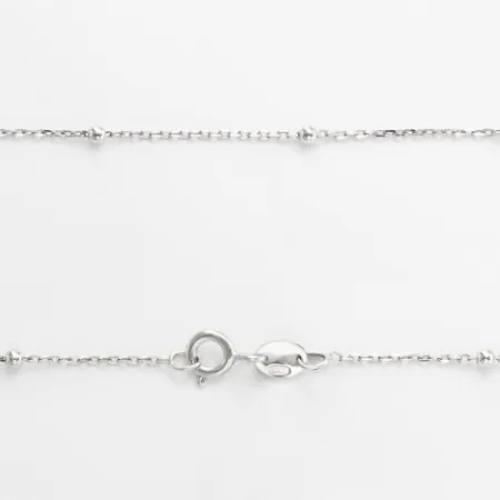 Срібний ланцюжок якір з намистинами