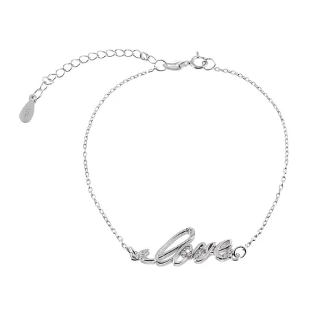 Срібний браслет з білими фіанітами