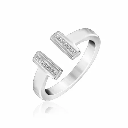 Срібна каблучка з фіанітами