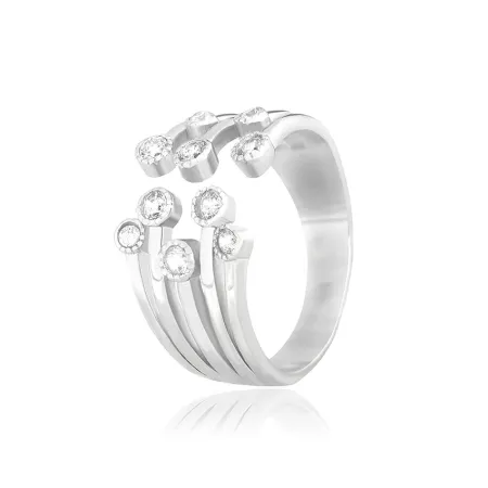 Срібна каблучка з фіанітами