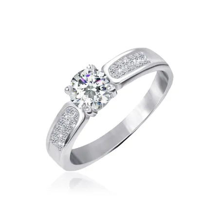 Серебряное кольцо для помолвки с камнями