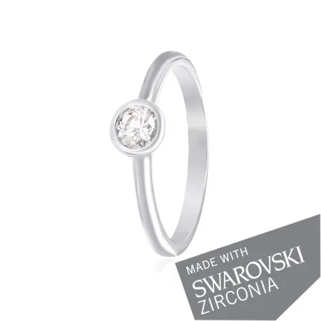 Срібна каблучка класична тоненька SWAROVSKI