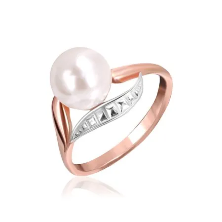 Серебряное кольцо позолоченное с жемчугами