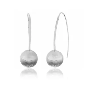 Срібні сережки кульки з родієм без вставок