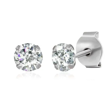 Срібні пусети з білими фіанітами