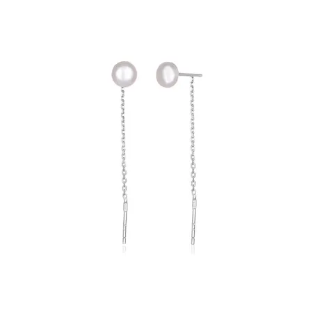 Серебряные серьги протяжки с жемчужинами