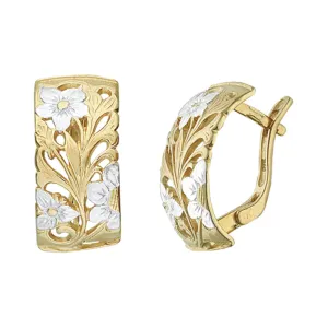 Срібні сережки в позолоті