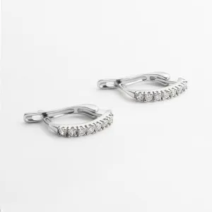 Сережки зі срібла класичні з фіанітами