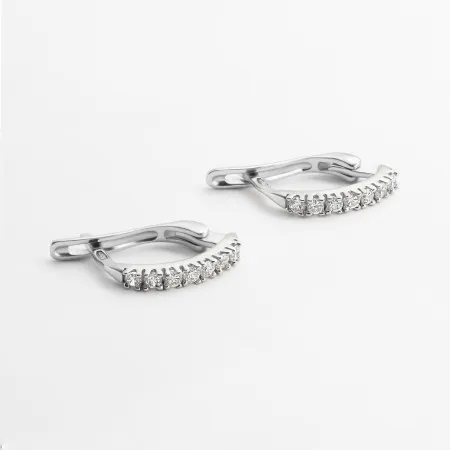 Сережки зі срібла класичні з фіанітами
