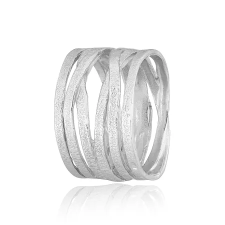 Срібна каблучка родована багатоярусна