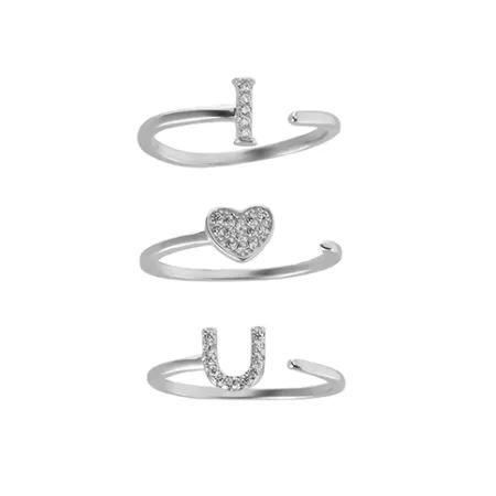 Серебряное кольцо любовь