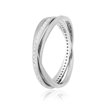 Срібна каблучка з фіанітами