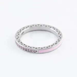 Срібна каблучка з фіанітом і емаллю