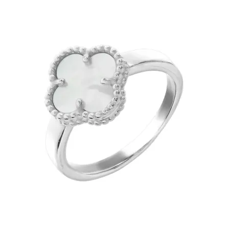 Срібна каблучка в стилі 'Van Cleef & Arpels' зі вставкою перламутр