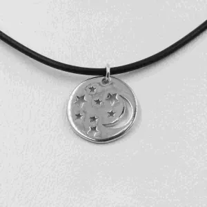 Кольє з каучуковим шнурком зі срібною підвіскою зорі
