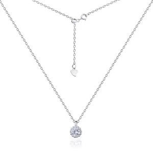 Серебряное колье с фианитом одинарное